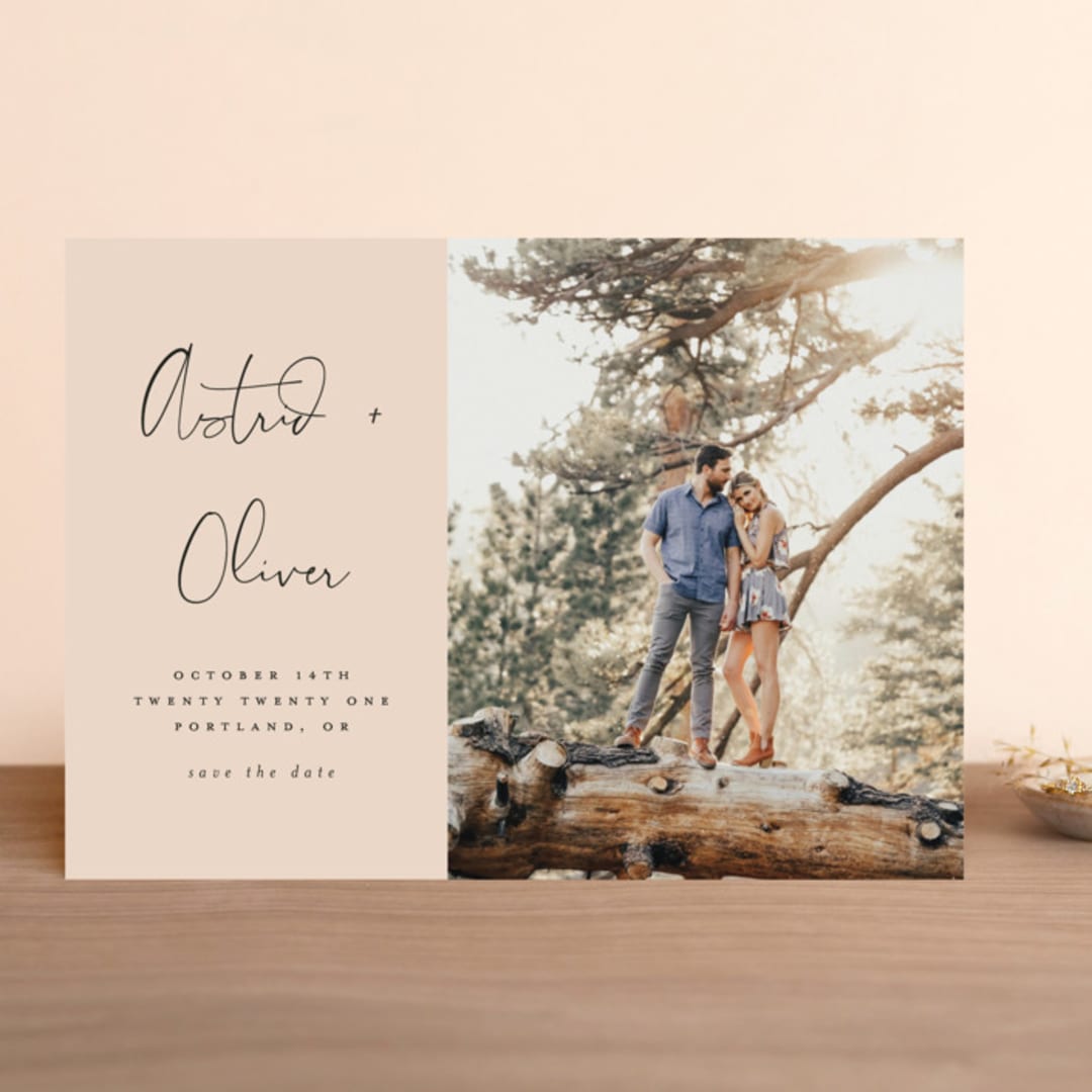 "Modern Love" - Save the Dates in Blush by Morgan Kendall - Front