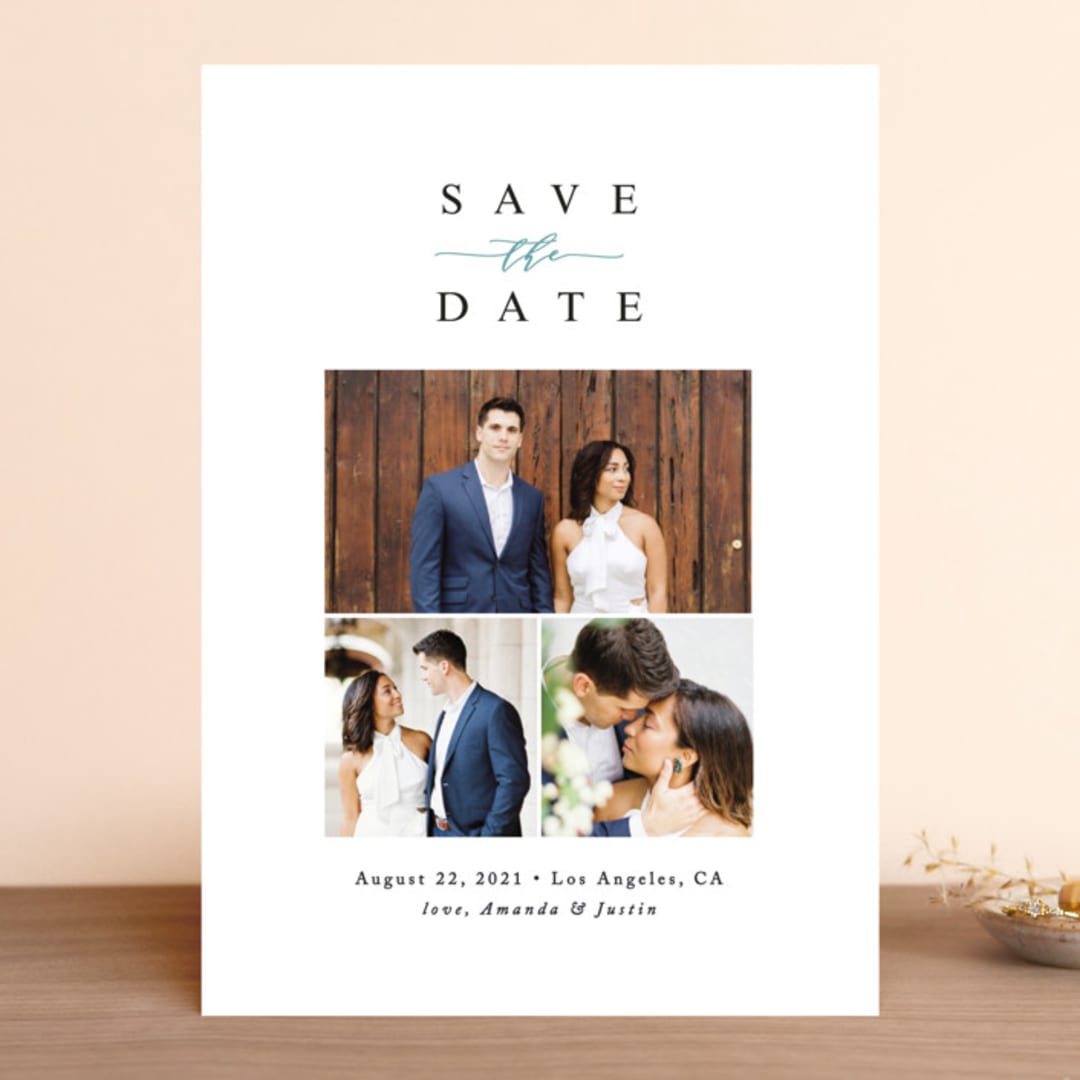 "Fine Love" - Save the Dates in Ocean by Ana Sharpe - Front