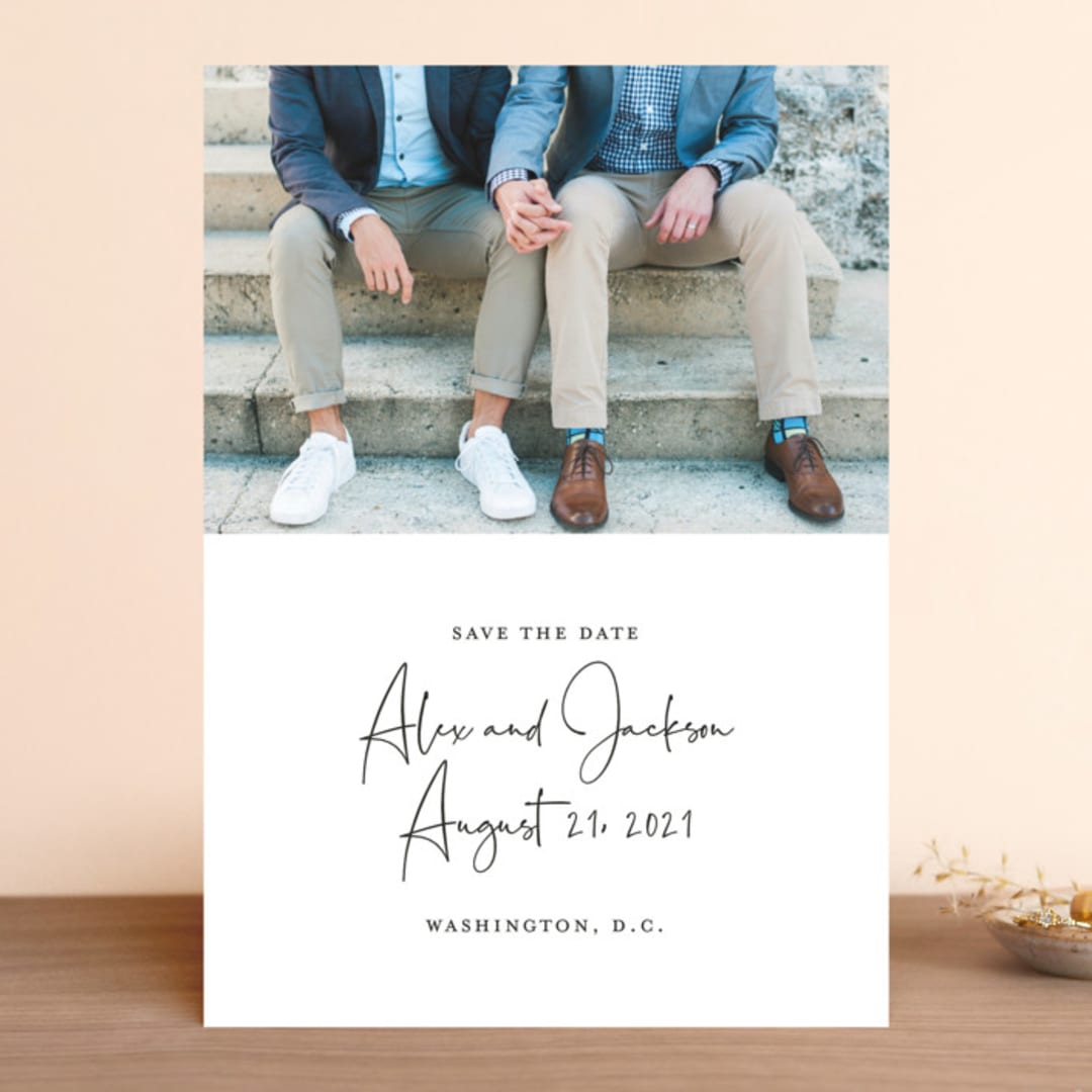"Love Letter" - Save the Dates in Ivory by Sandra Picco Design - Front