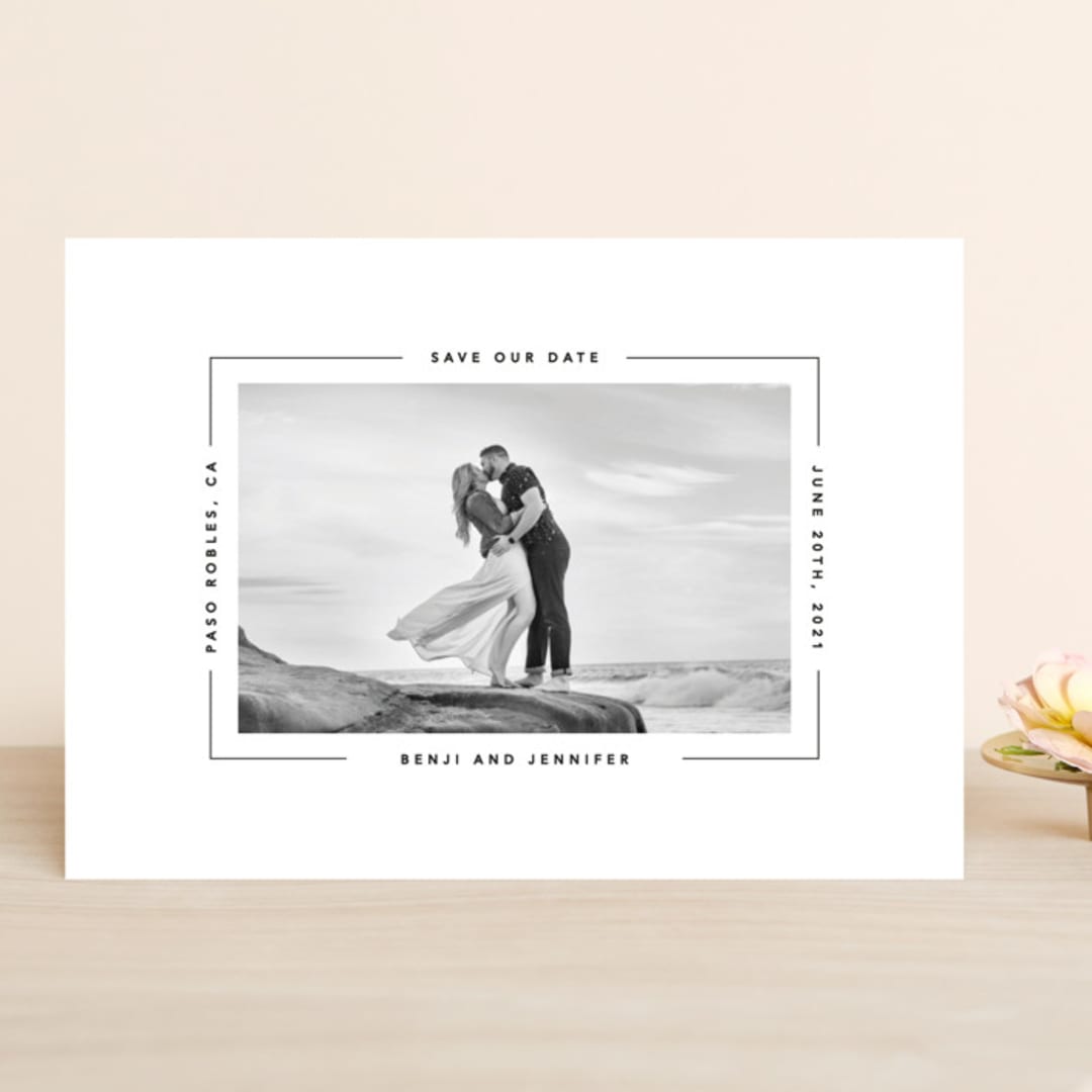 "Aperture" - Save the Dates in Ivory by Laura Hamm - Front