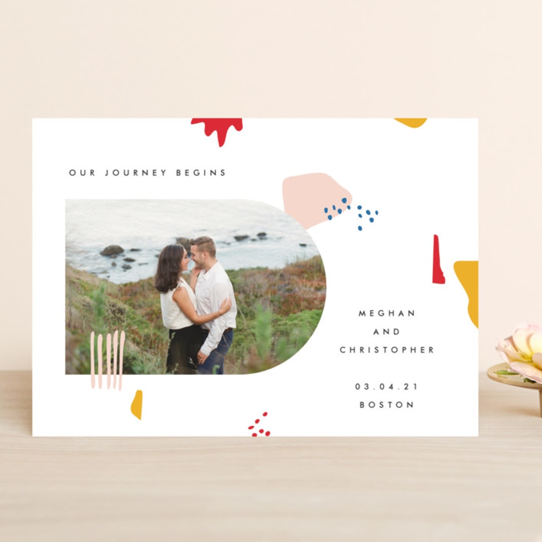 "Emilie" - Save the Dates in Blush by Karen Schipper - Front