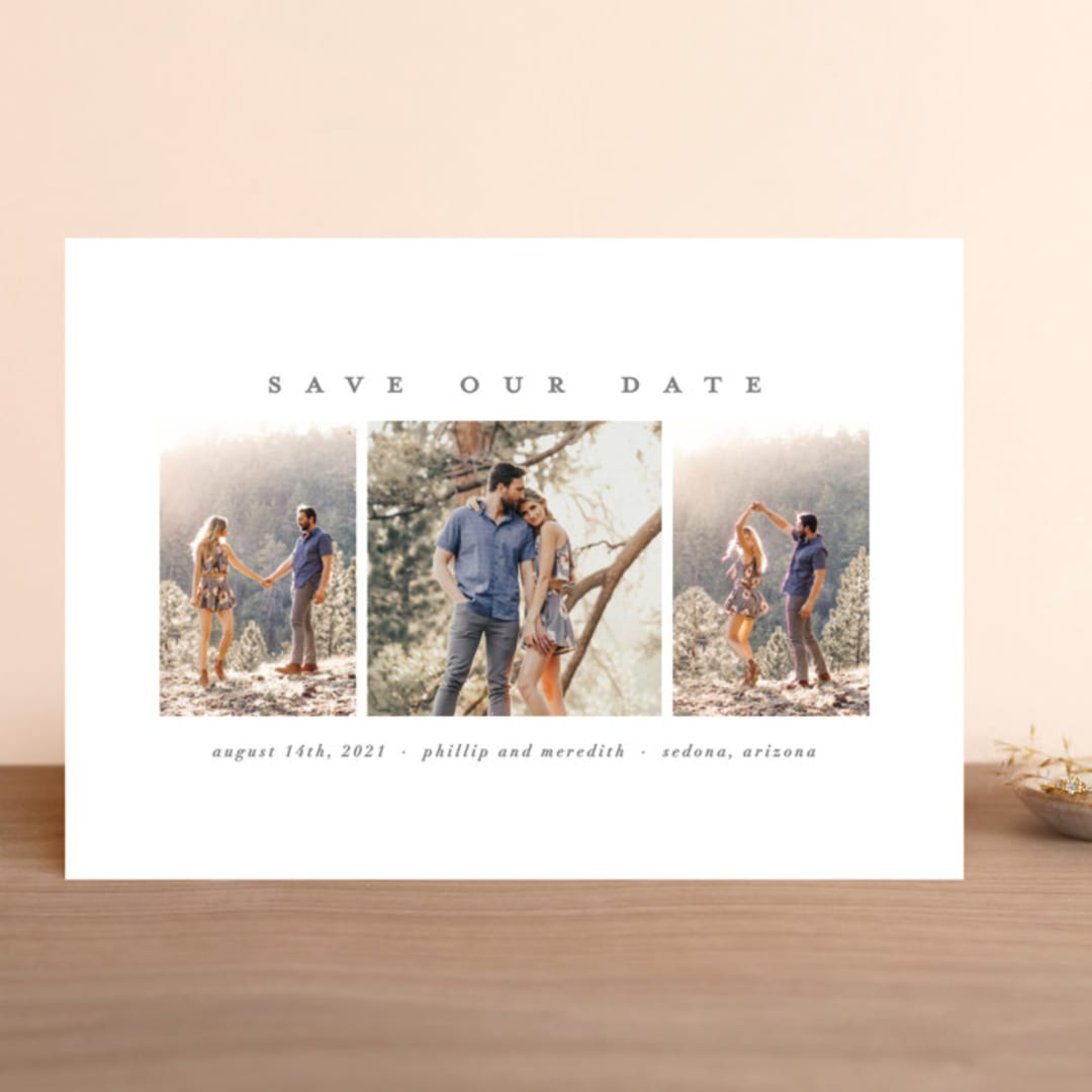 "Simply Stated" - Save the Dates in Charcoal by jomolo - Front