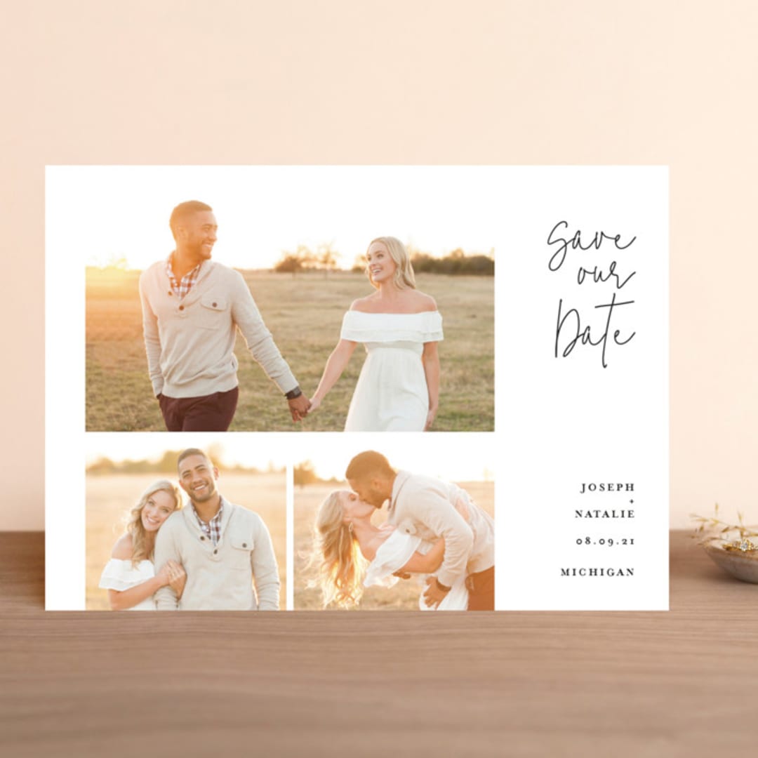 "Styled" - Save the Dates in Jet by Corinne Malesic - Front