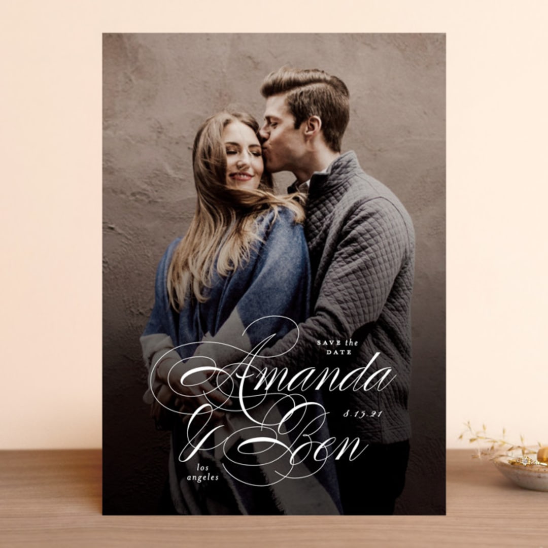 "Nestled" - Save the Dates in Cream by Roxy Cervantes - Front