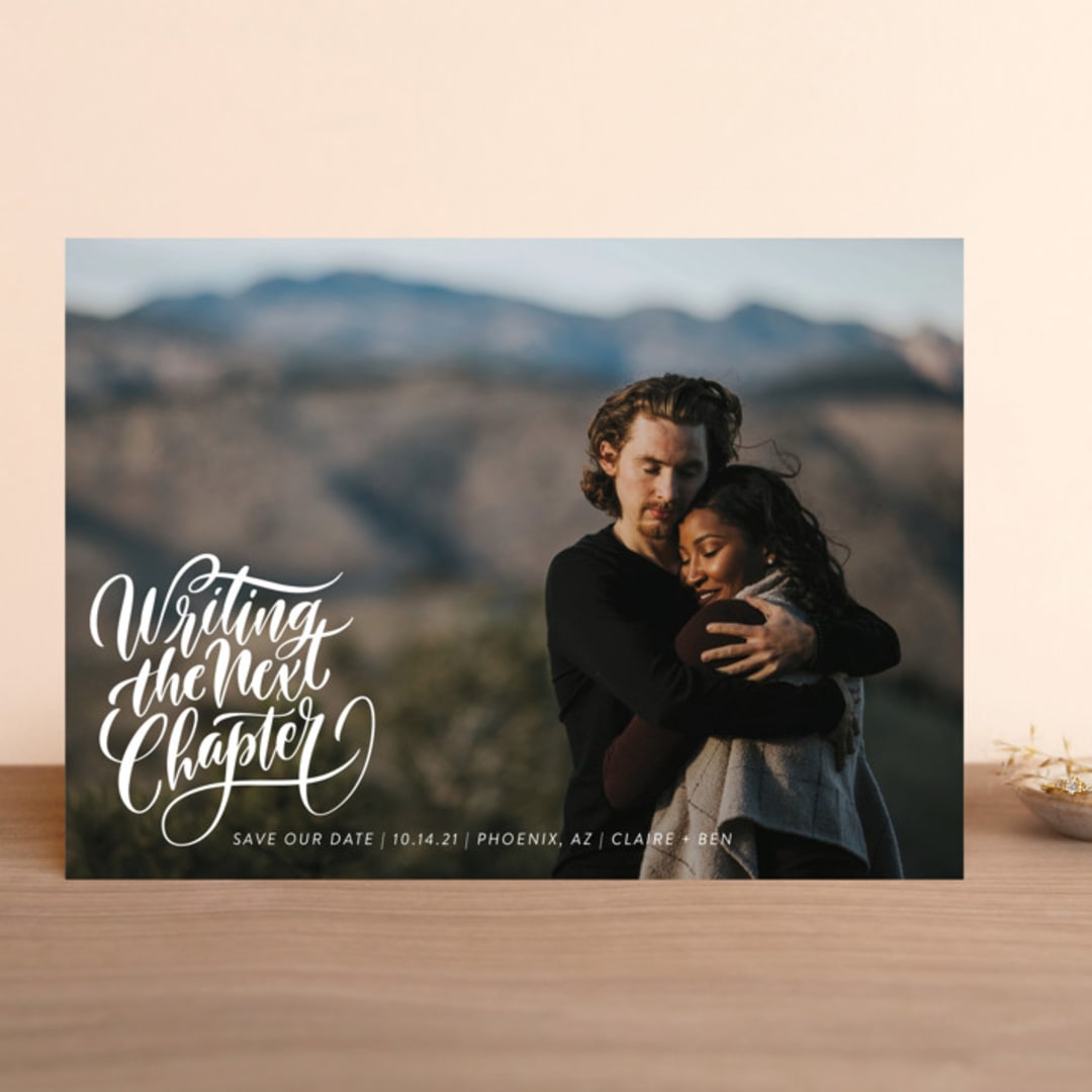 "The Next Chapter" - Save the Dates in Pearl by Laura Bolter - Front