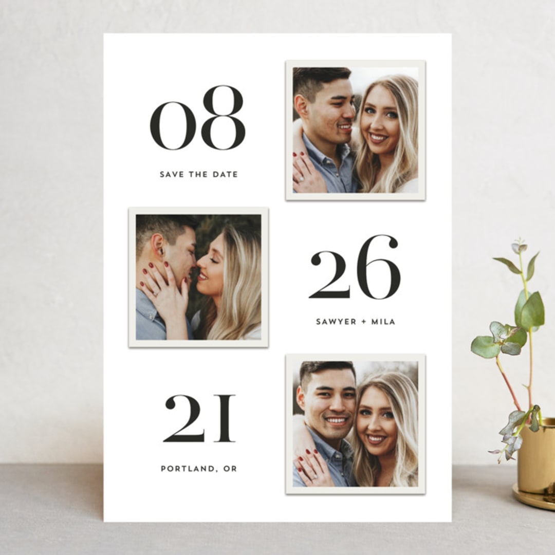 "Triple Take" - Save the Dates in Pearl by Hooray Creative - Front