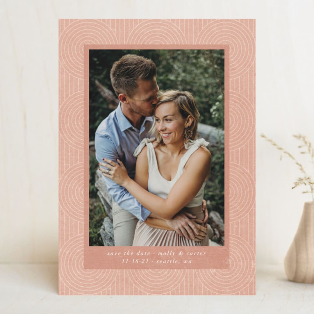 "Circles on Circles" - Save the Dates in Terracotta by Ella Weaver - Front