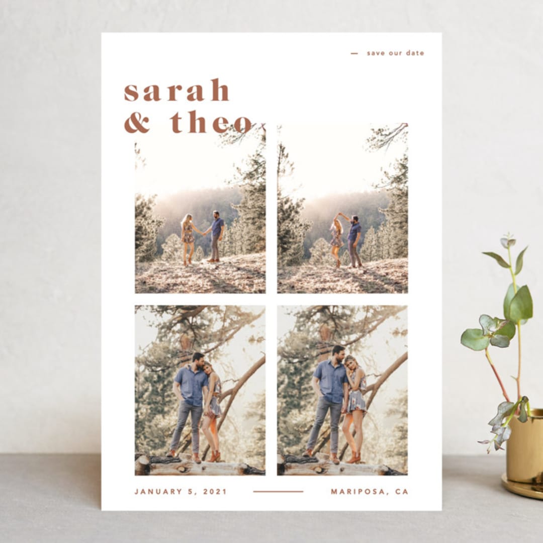 "Bold" - Save the Dates in Terracotta by Blustery August - Front