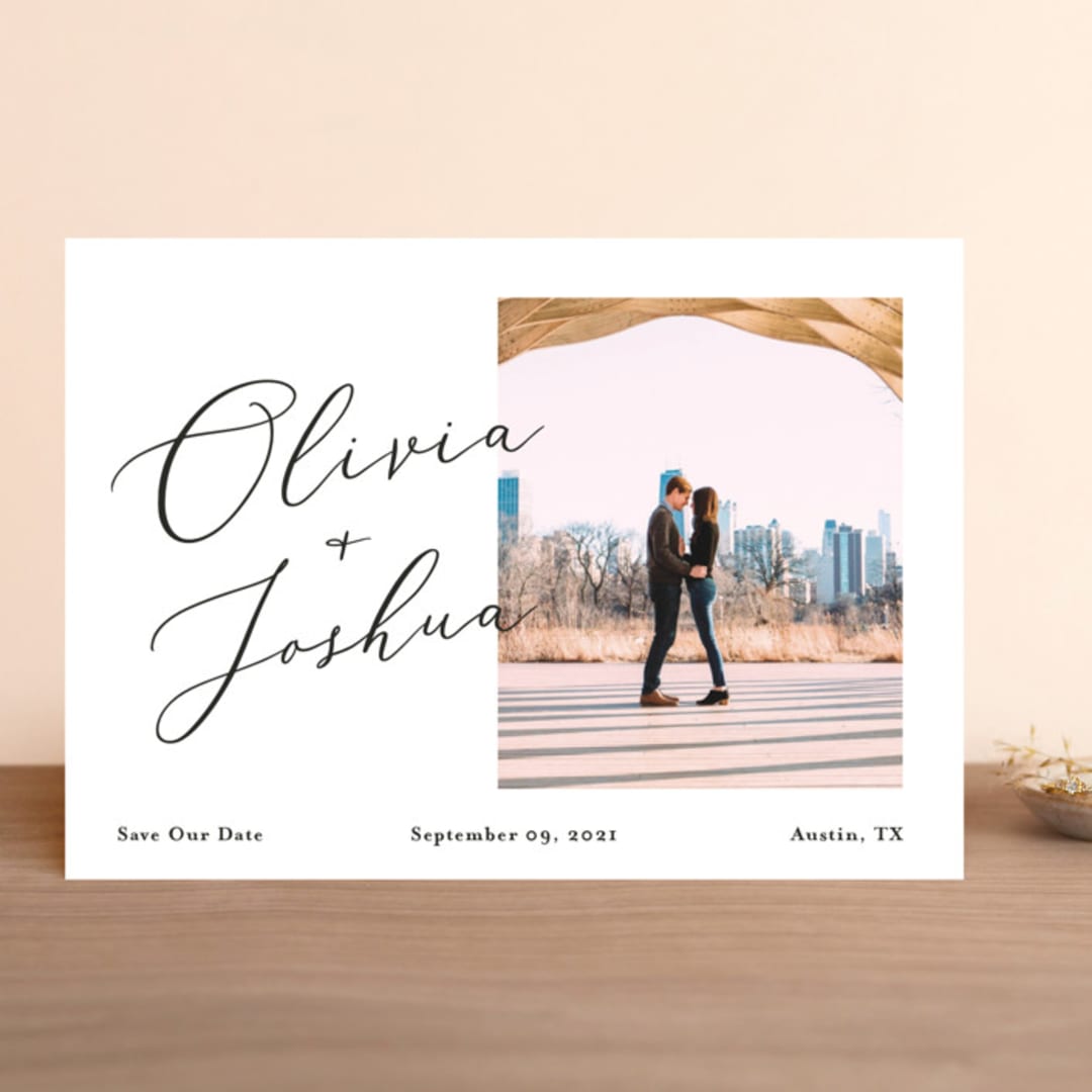 "Modern day names" - Save the Dates in Onyx by Heather Francisco - Front
