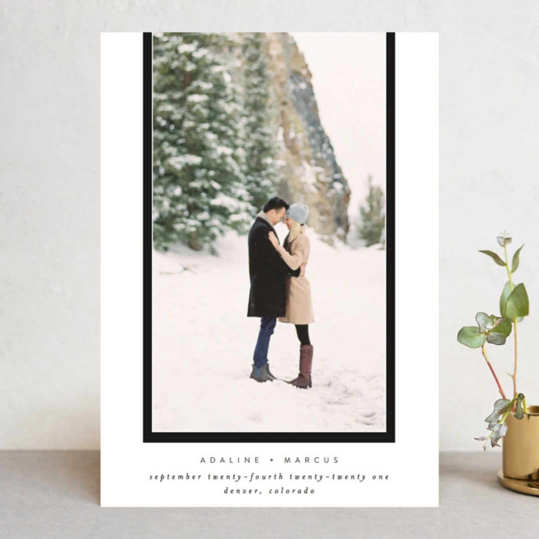 "Drop Frame" - Save the Dates in Tuxedo by Grace Kreinbrink - Front