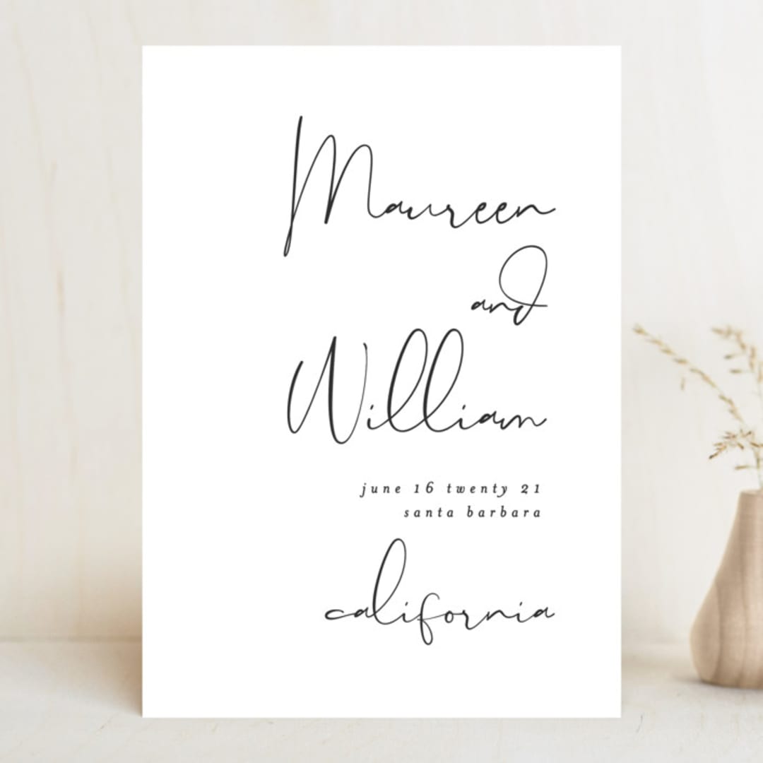 "A few words" - Save the Dates in Cotton by Susan Brown - Front