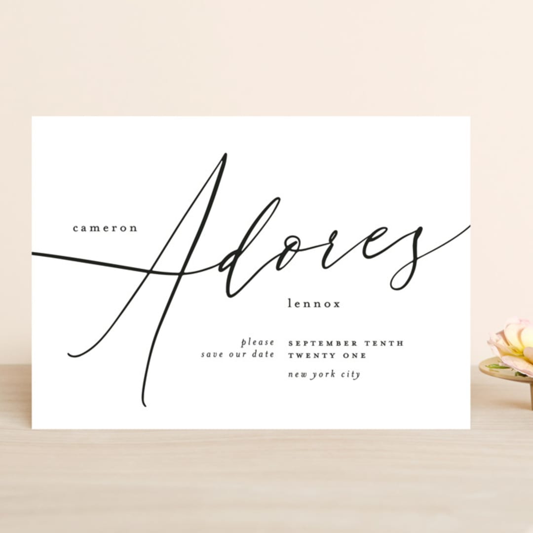 "i adore you" - Save the Dates in Ebony by Phrosné Barwood - Front