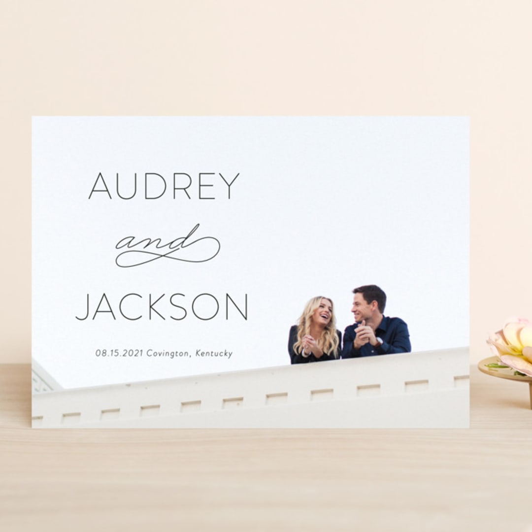 "Forever And" - Save the Dates in Black Tie by Kim Dietrich Elam - Front