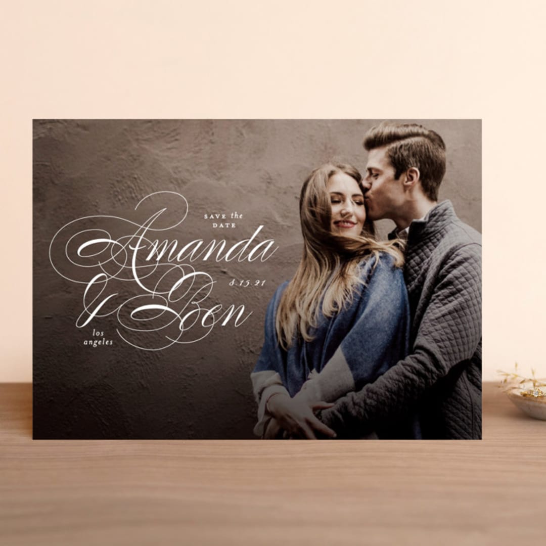 "Nestled" - Save the Dates in Cream by Roxy Cervantes - Front
