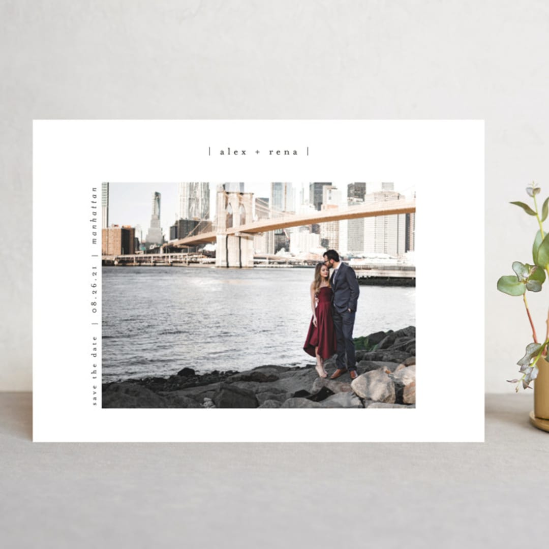 "Cityscape" - Save the Dates in Onyx by Faith Dorn - Front