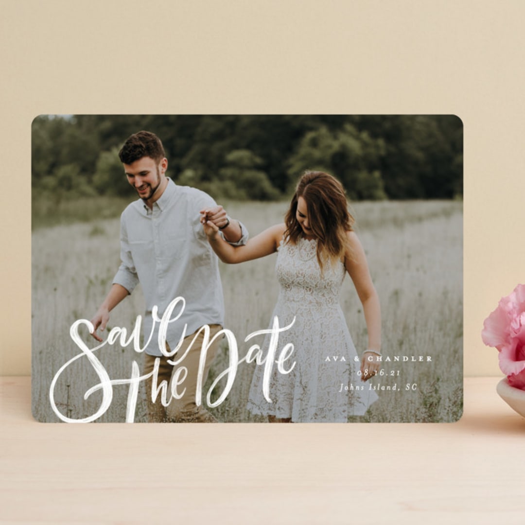 "Summertime Love" - Save the Dates in Cloud by Wildfield Paper Co - Front