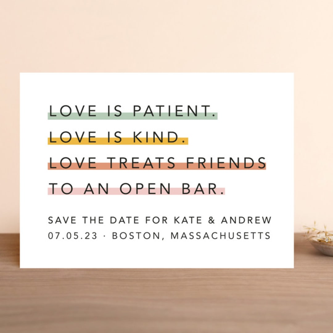 "Love is..." - Save the Dates in Sorbet by Hudson meet Rose - Front