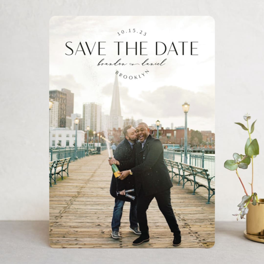 "Splendorous" - Save the Dates in Noir by Nicole Barreto - Front