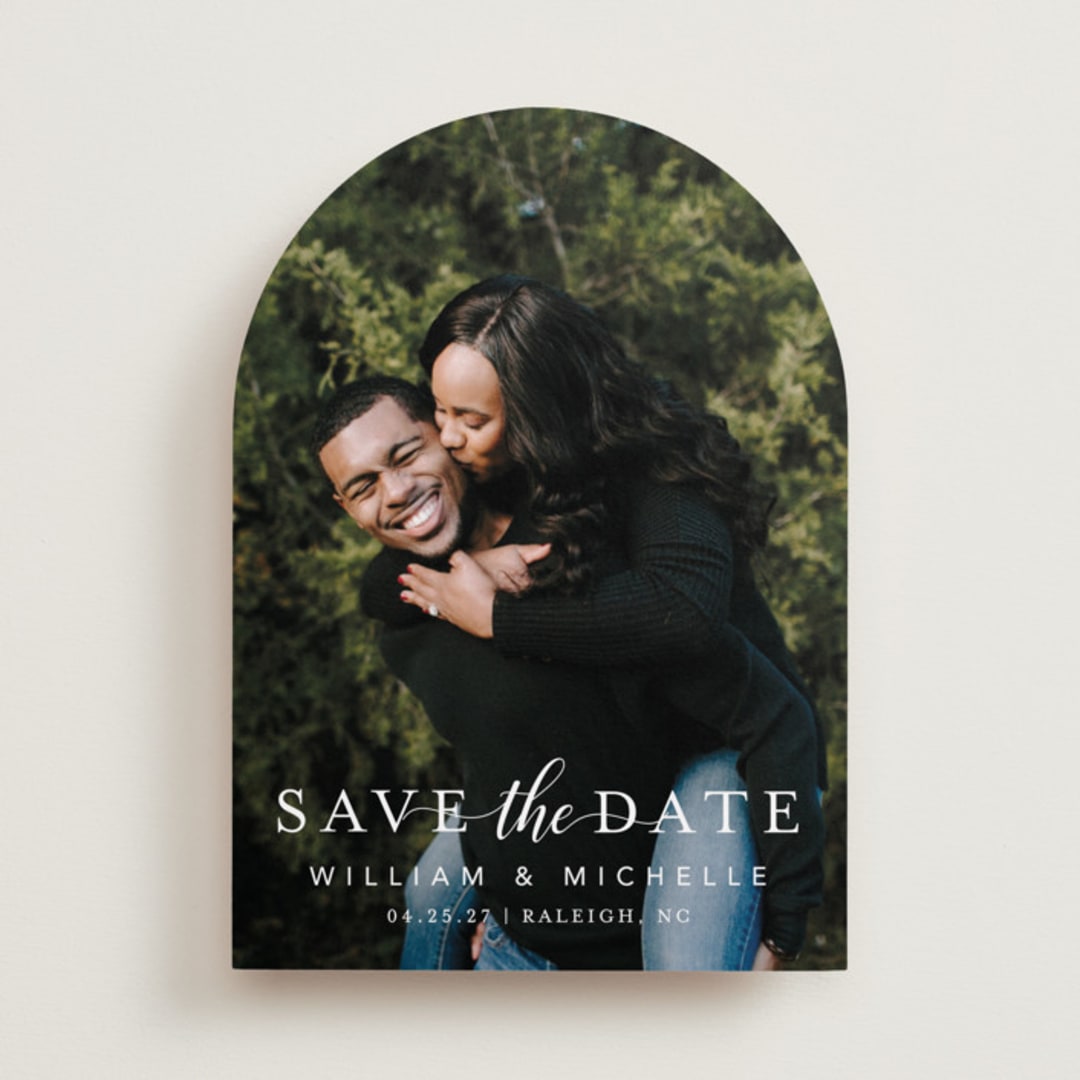 "Convey our Love" - Save the Dates in Snow by MC Designs - Front