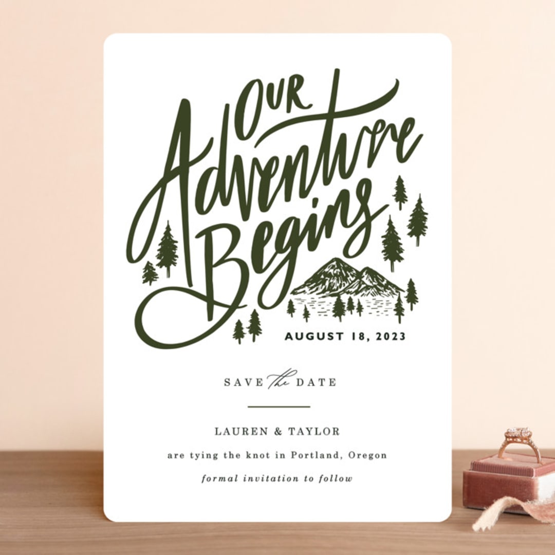 "Our Adventure" - Save the Dates in Forest by Elly - Front
