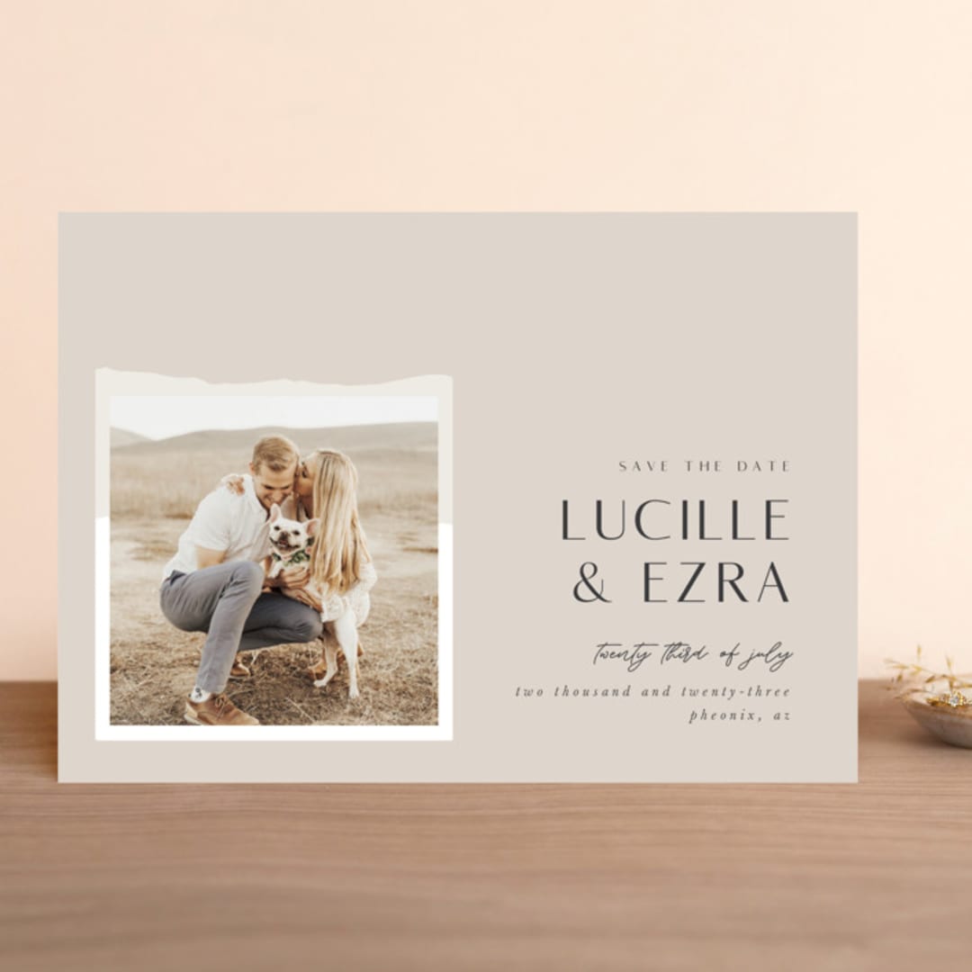 "Love and Harmony" - Save the Dates in Fawn by Corinne Malesic - Front