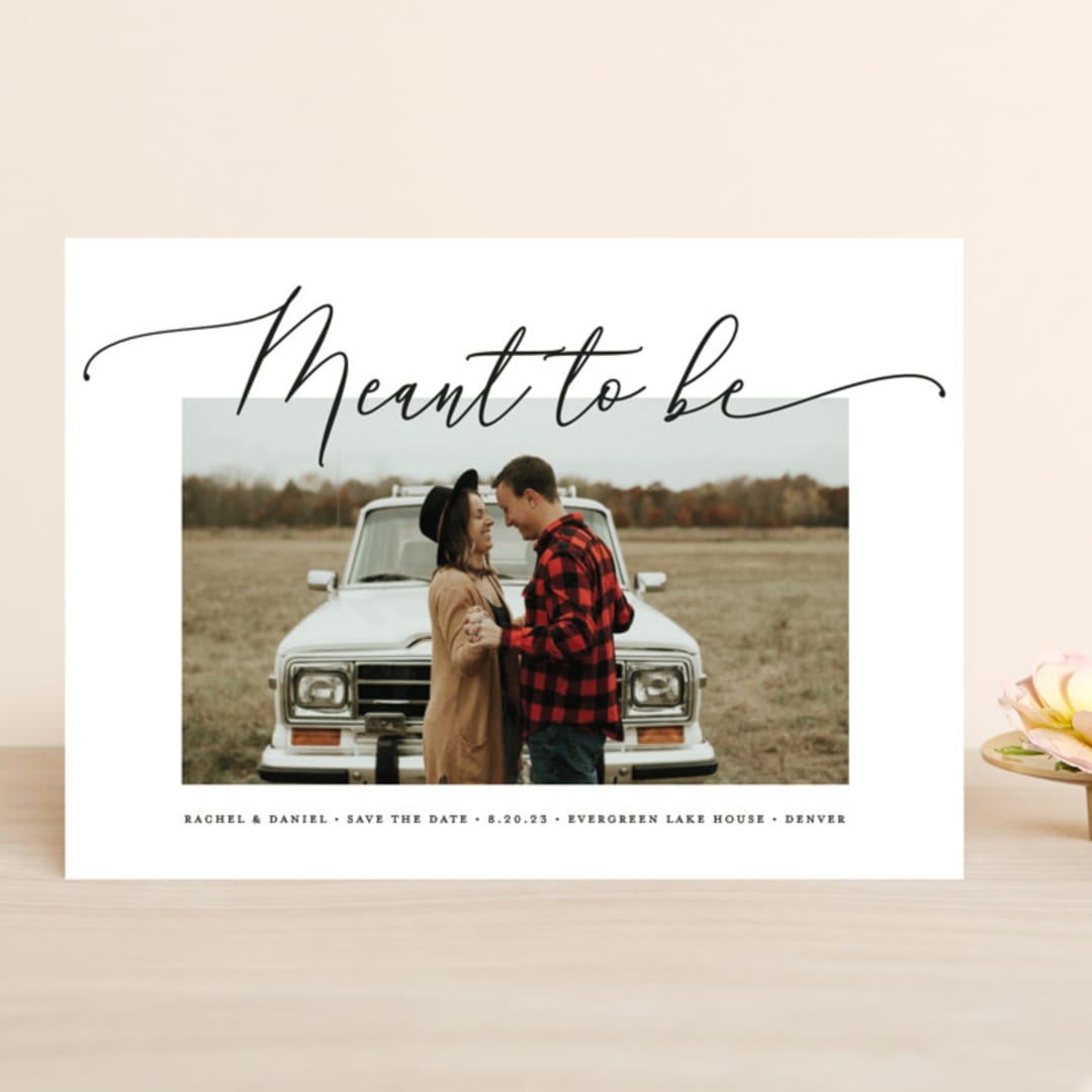 "we are meant to be" - Save the Dates in Noir by Leah Ragain - Front