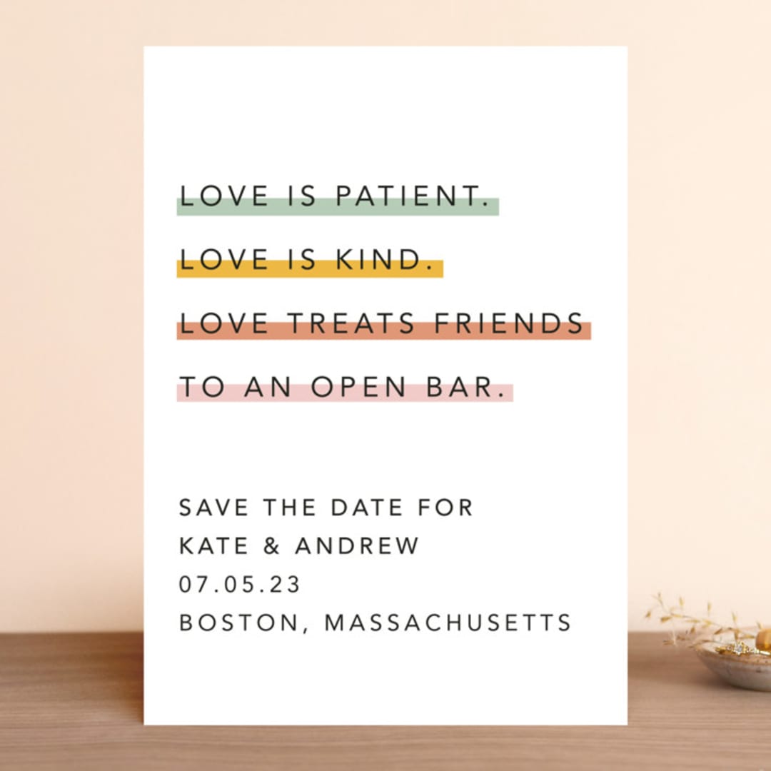 "Love is..." - Save the Dates in Sobert by Hudson meet Rose - Front