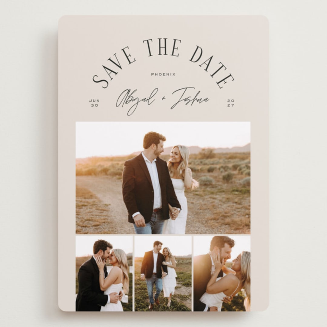 "archway" - Save the Dates in Taupe by Michelle Taylor - Front