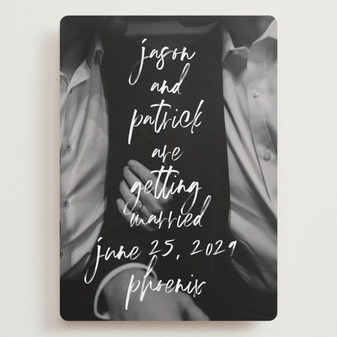 "Oh By the Way" - Save the Dates in Marshmallow by Keen Peachy - Front