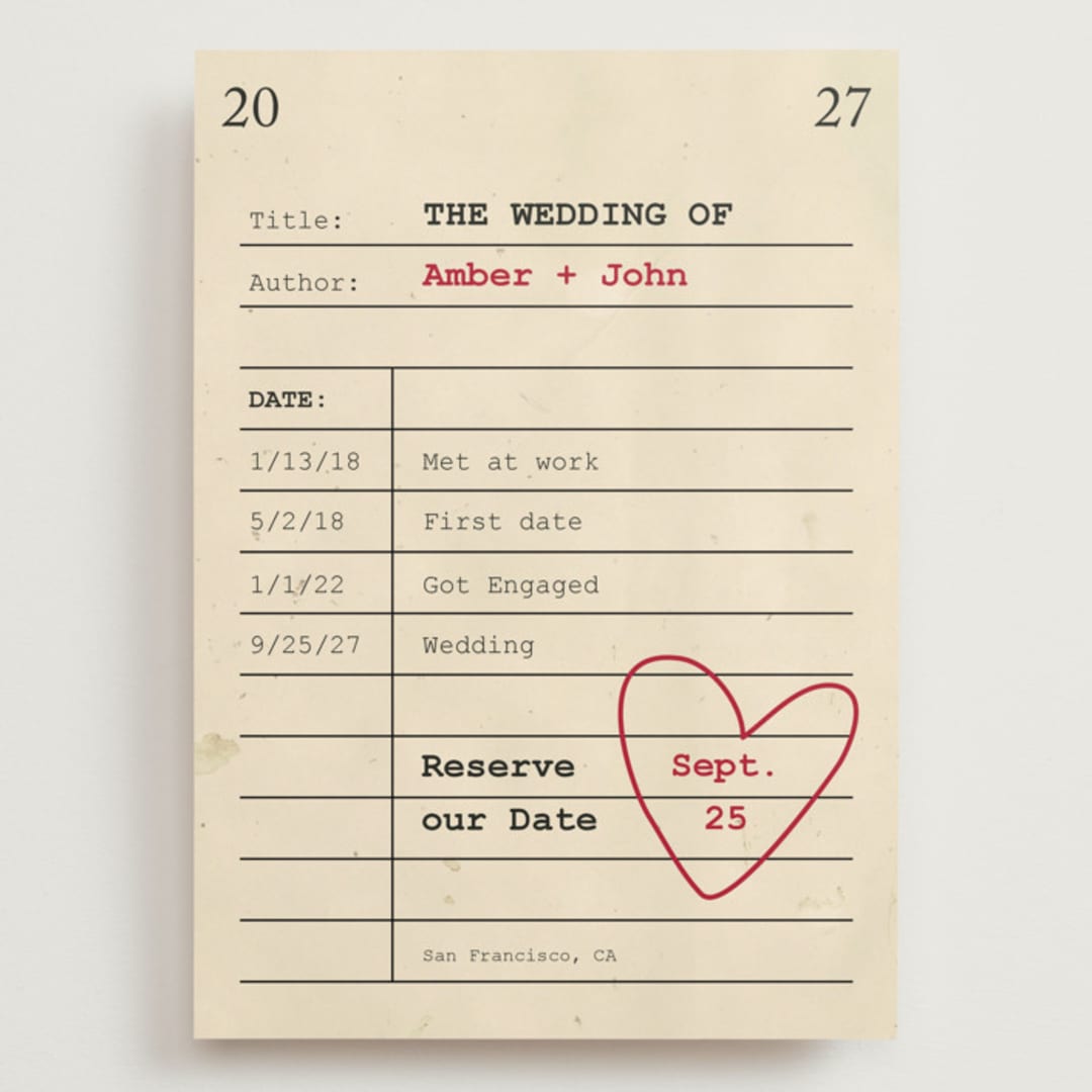 "Reserve our Date" - Save the Dates in Red Hot by Ilene Guy - Front