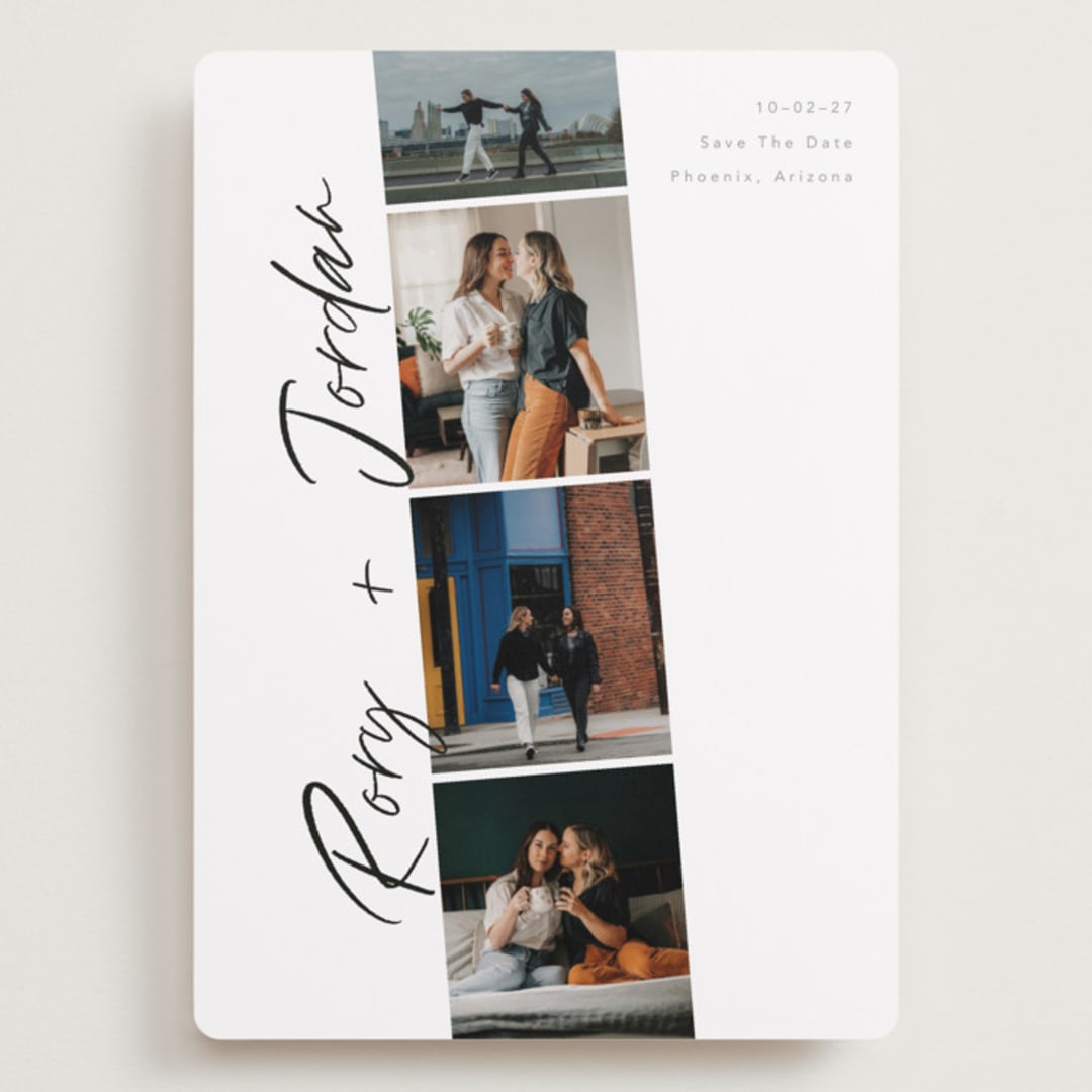 "Photobooth Love" - Save the Dates in Vanilla by Chryssi Tsoupanarias - Front