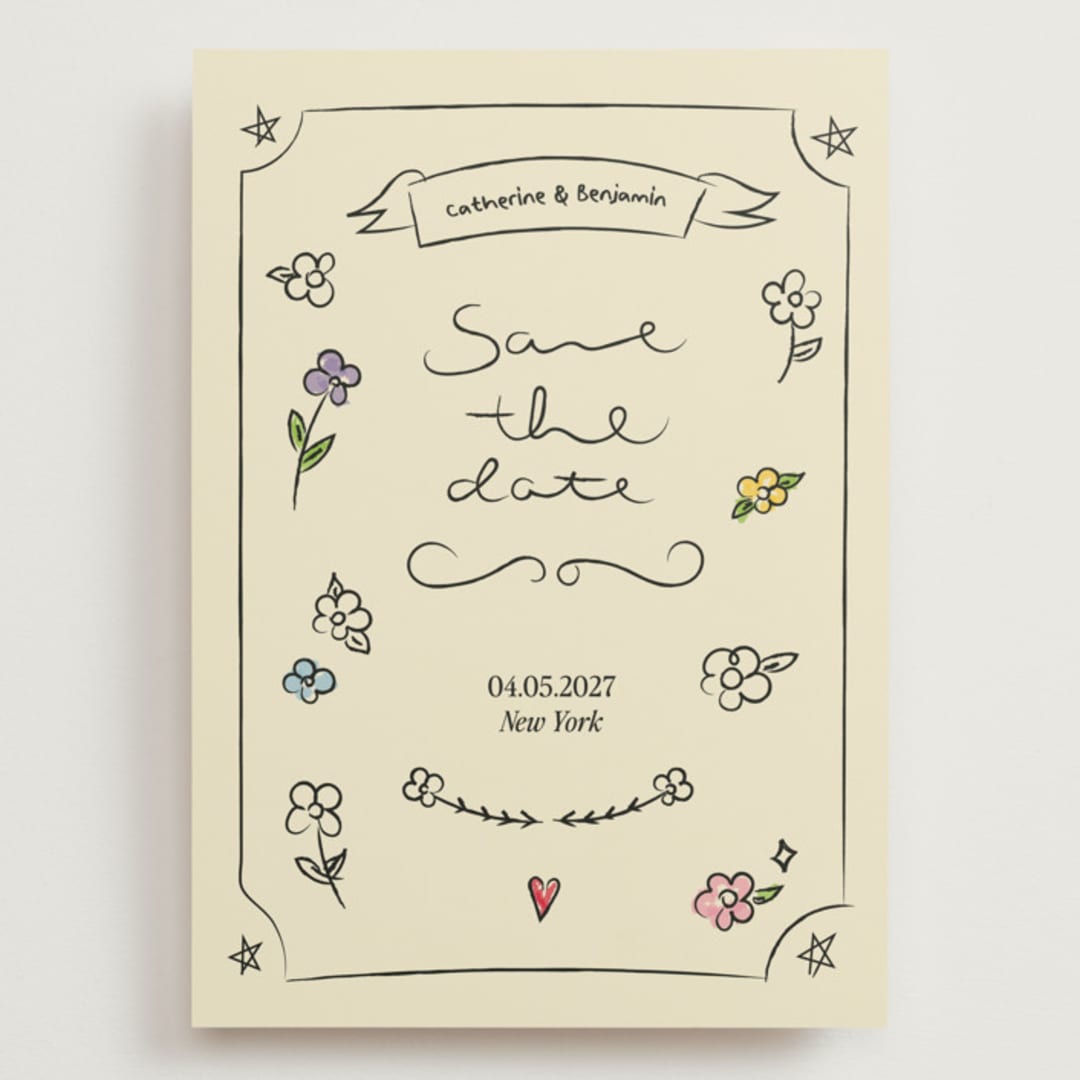 "Lovely Date" - Save the Dates in Natural by Helena Vitto - Front