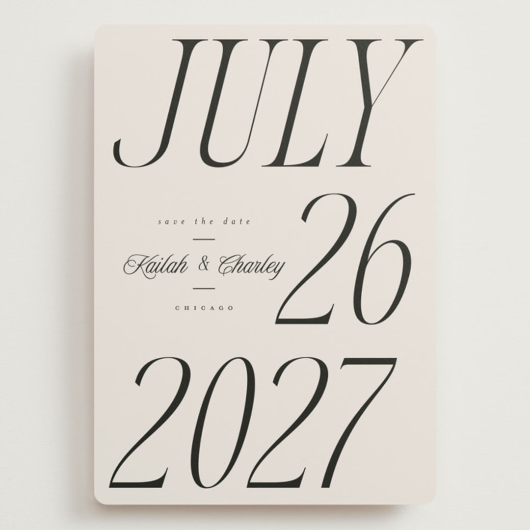 "Grand" - Save the Dates in Ivory by Melanie Kosuge - Front