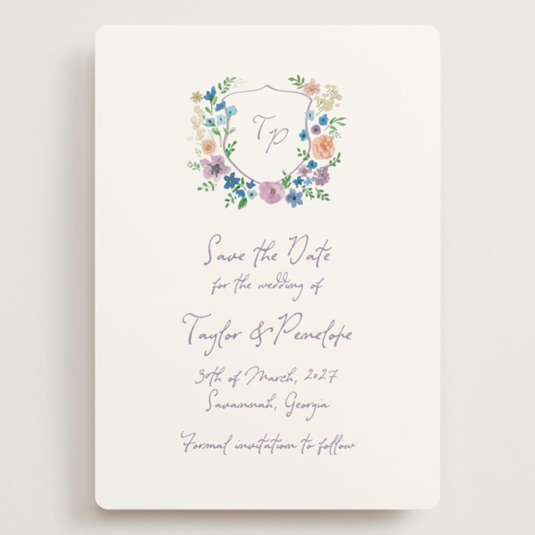 "wildflowers crest" - Save the Dates in Lavender by Cass Loh - Front