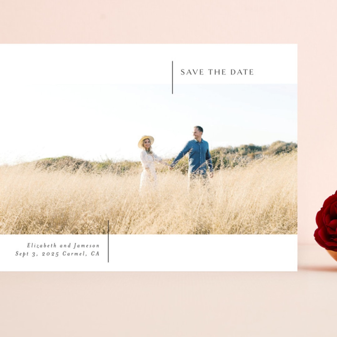 "So Simple" - Save the Dates in Blanco by Erin Deegan - Front