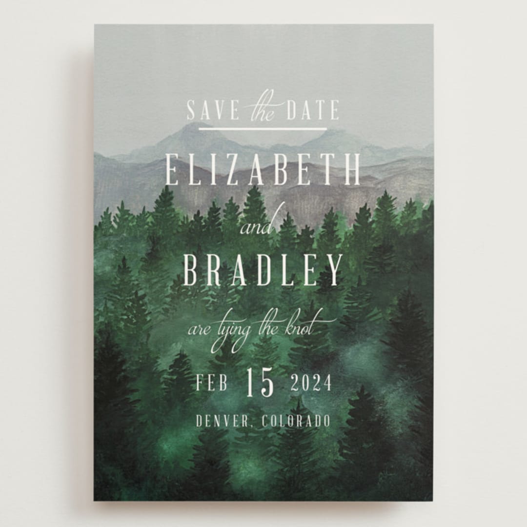 "Adventure Awaits" - Save the Dates in Smoke by Elly - Front