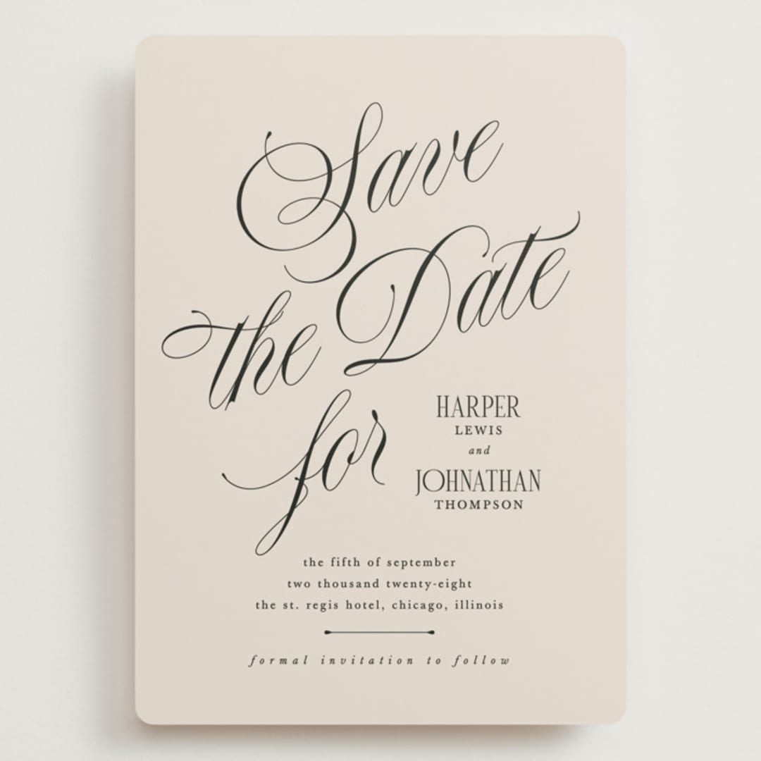 "Mirin" - Save the Dates in Linen by Kate Ahn - Front