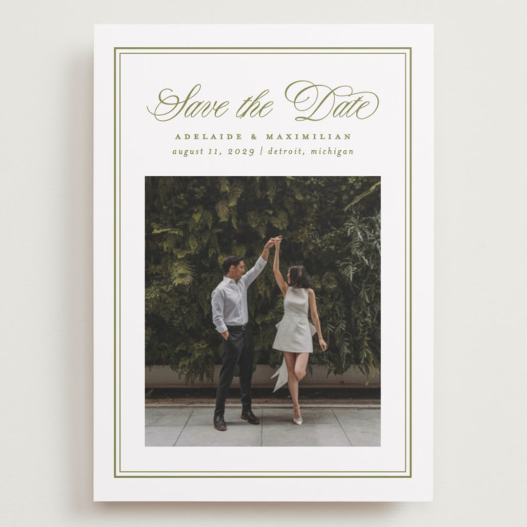 "museo" - Save the Dates in Olive by Ellen Schlegelmilch - Front