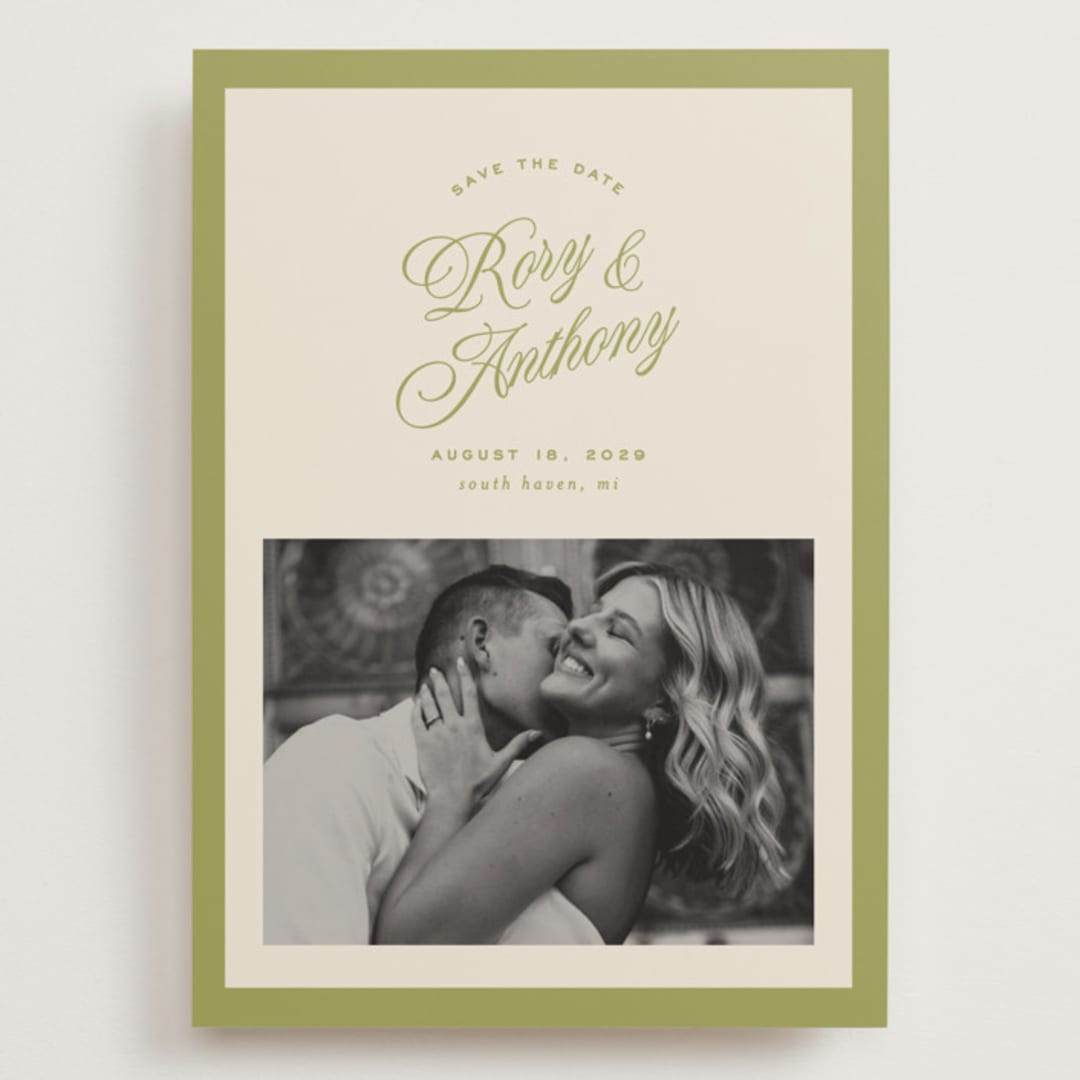 "rory" - Save the Dates in Olive by Ellen Schlegelmilch - Front