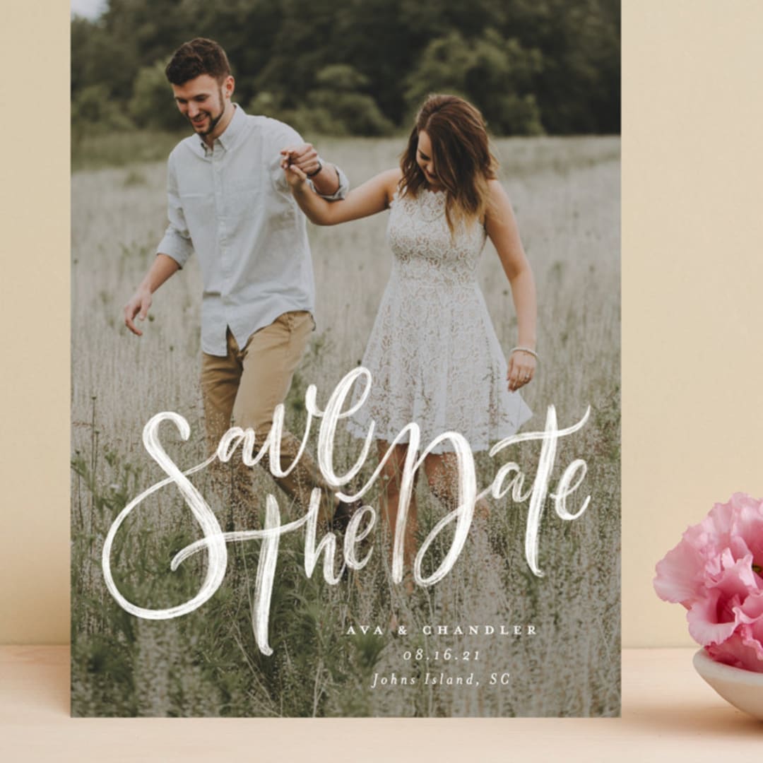 "Summertime Love" - Save the Dates in Cloud by Wildfield Paper Co - Front