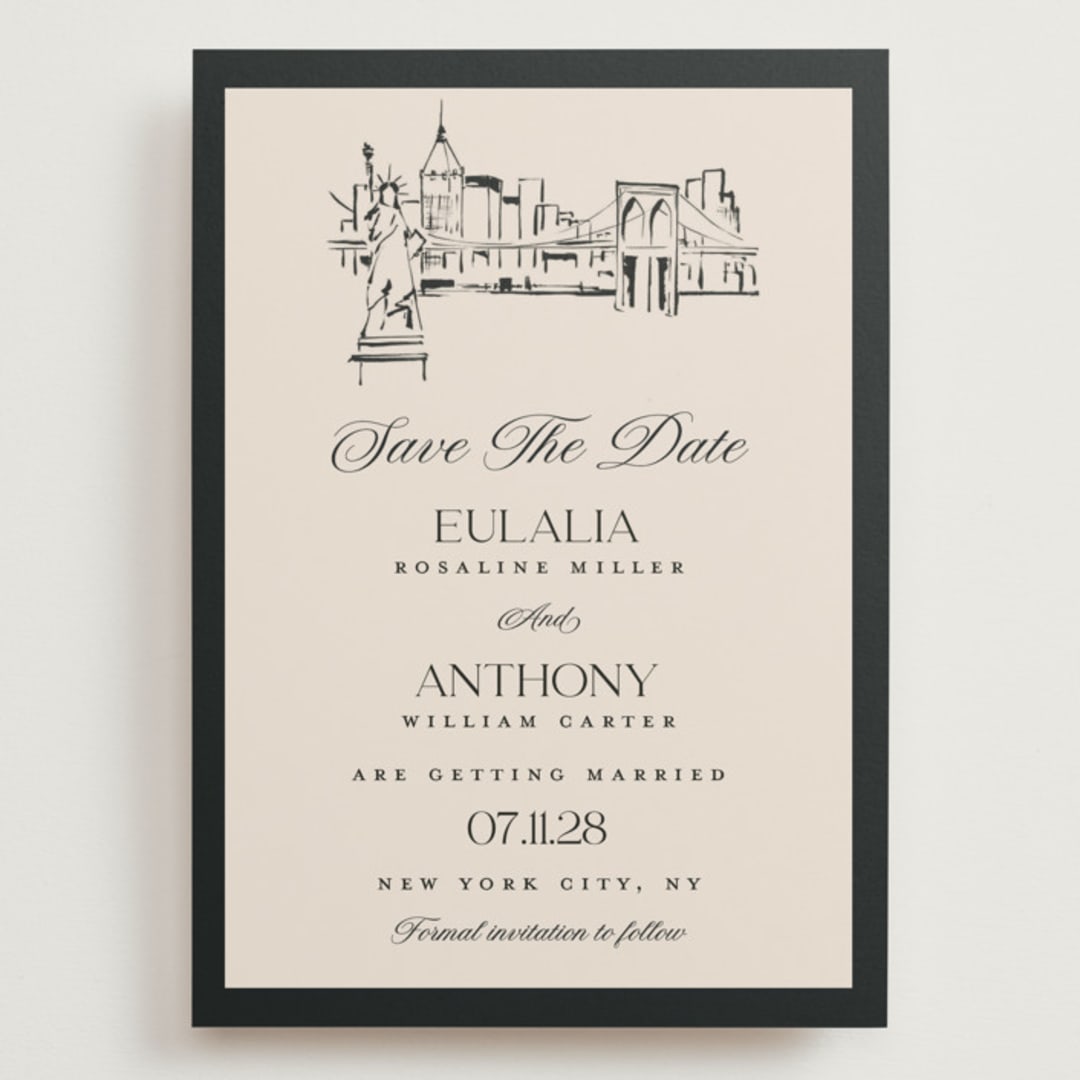 "NYC Skyline" - Save the Dates in Halo by Teju Reval - Front