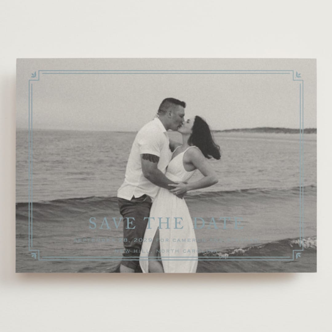 "Fleur Corner" - Save the Dates in French Blue by Carolyn MacLaren - Front