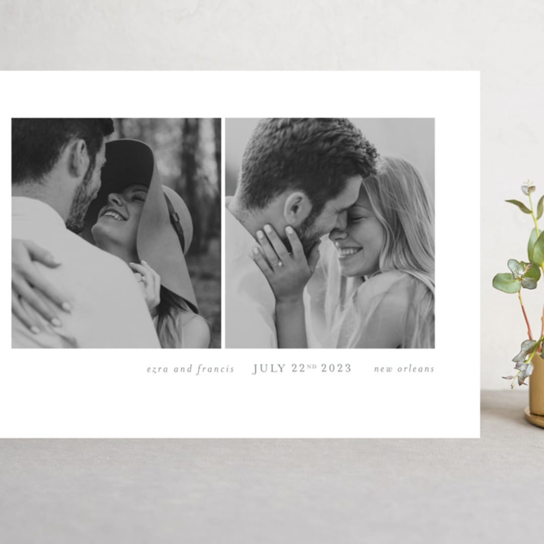 "Simply bliss" - Save the Dates in Pebble by Anelle Mostert - Front
