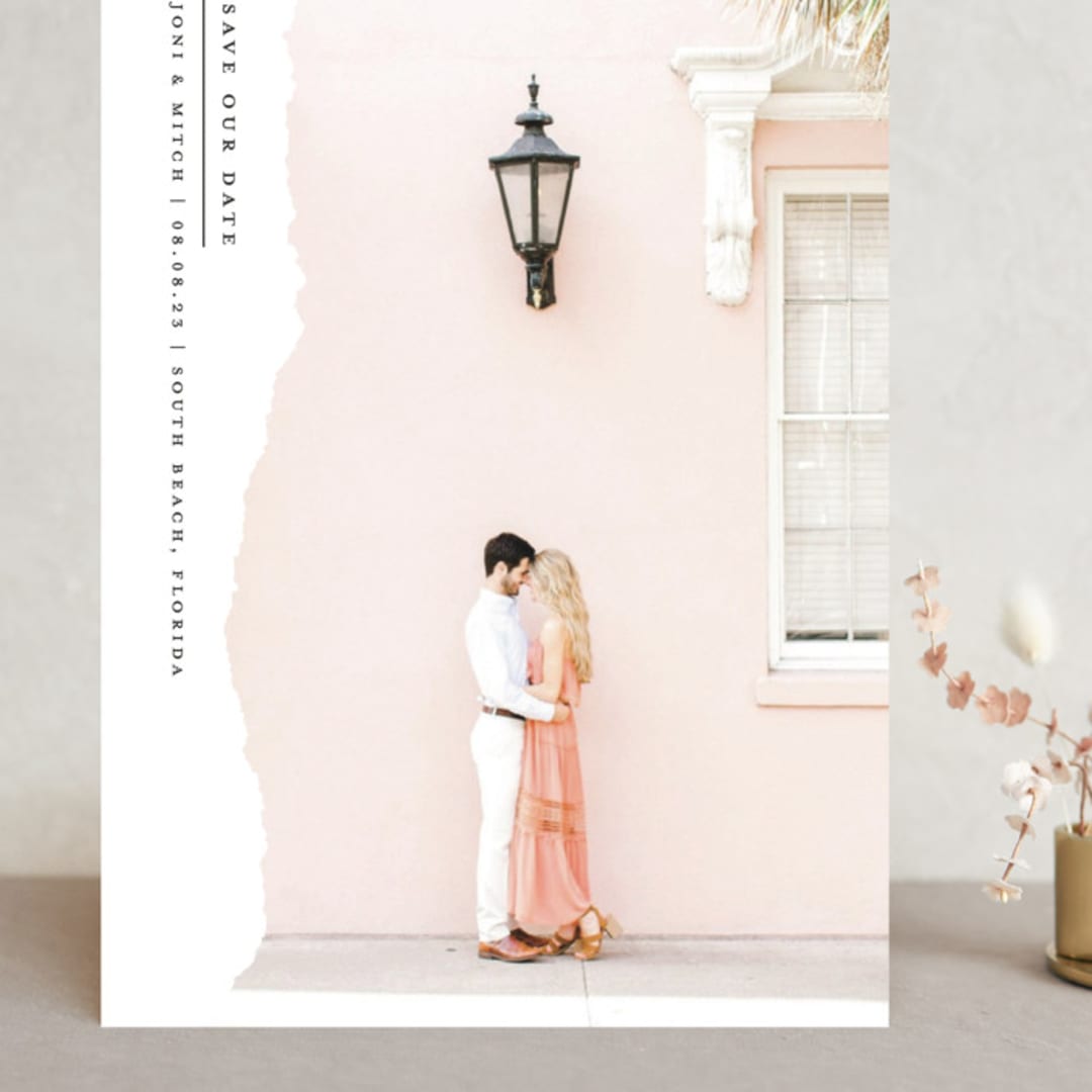 "Torn Edges" - Save the Dates in Midnight by Laura Hamm - Front