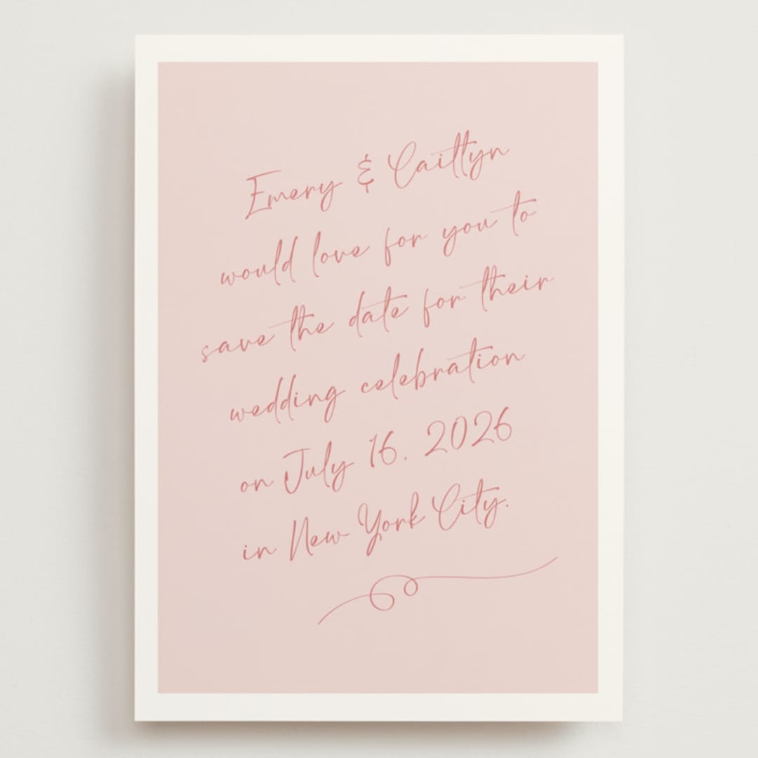 "Ink scribble" - Save the Dates in Rosebud by Adelyn T. - Front