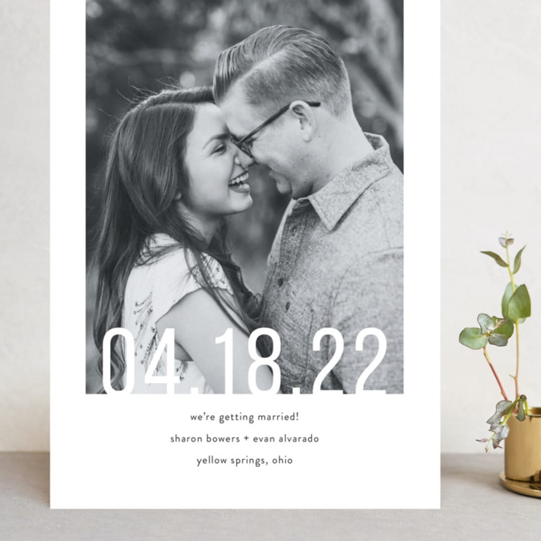 "Date Check" - Save the Dates in Noir by Up Up Creative - Front