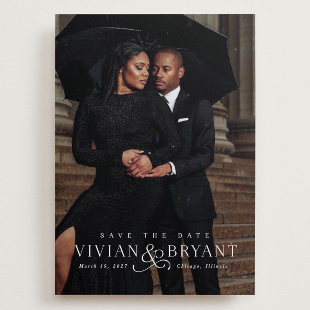 "And here we are" - Save the Dates in Marble by Lea Delaveris - Front