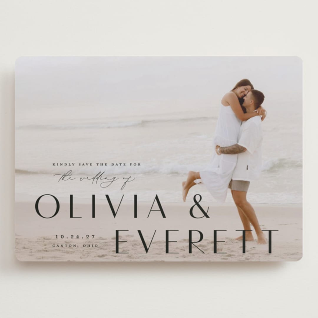 "Modern Classic Names" - Save the Dates in Onyx by Emily Betts - Front