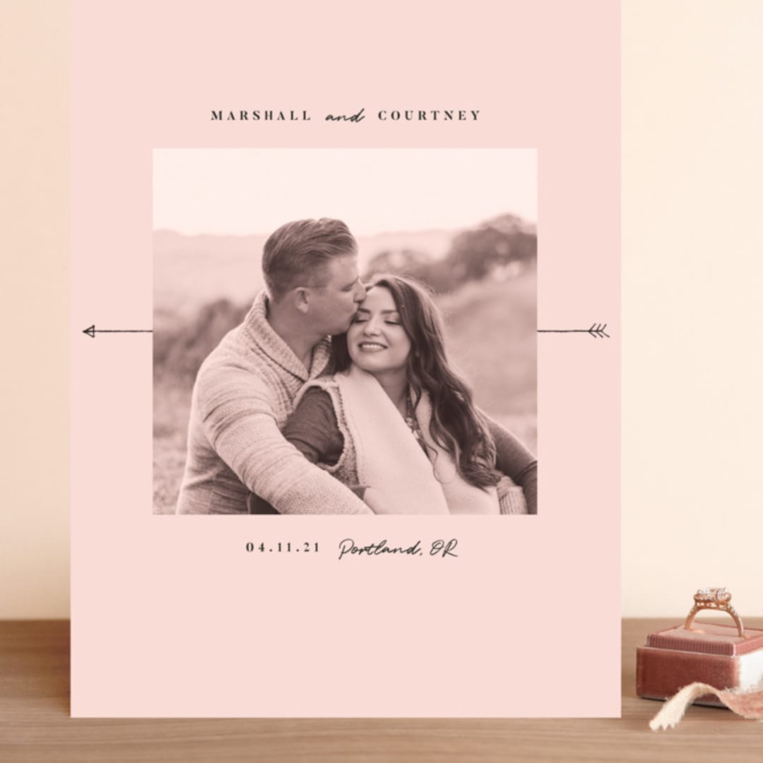 "Monochromatic" - Save the Dates in Blush by Emily Sabol Goss - Front