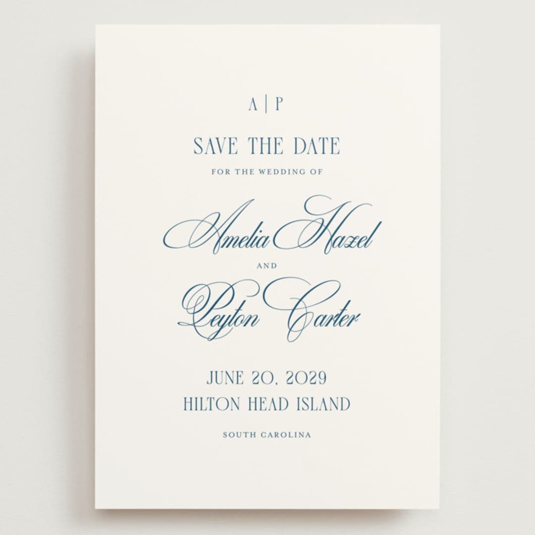 "Hilton" - Save the Dates in Ocean by Kelly Schmidt - Front